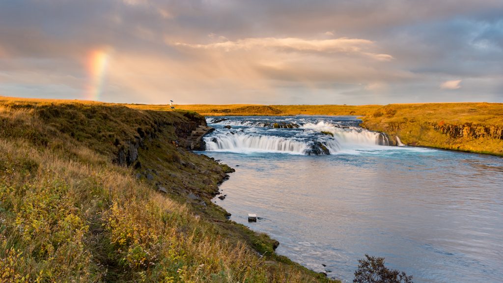 waterfall and rainbow
