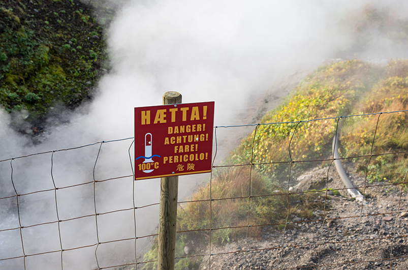 hot spring warning sign