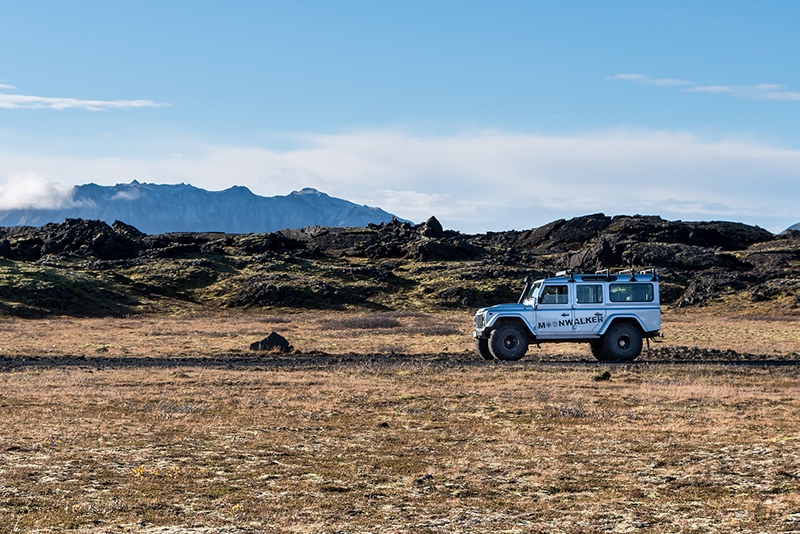 land rover in mountainous landscape
