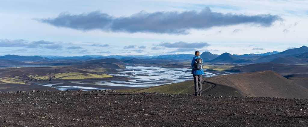 hiker enjoying landscape